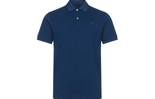PRADA Polo Shirts Men's Aerospace Blue Polo Collar Moderate Straight Fit