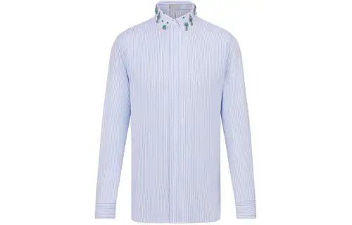 DIOR Shirts Men's Blue Pointed Collar Moderate Other