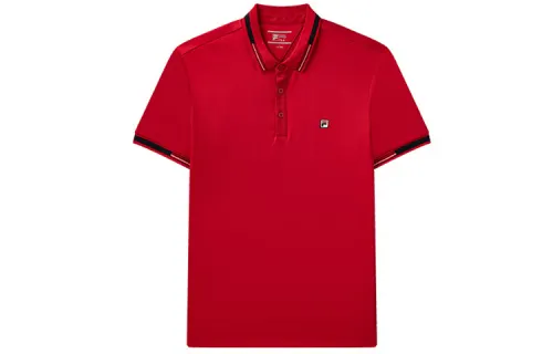 FILA Polo Shirts Men's Neon Red Polo Collar Moderate Other