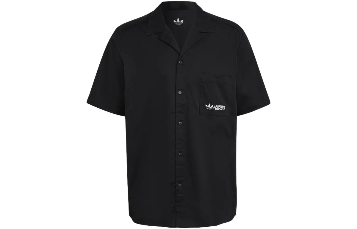 Adidas Originals Shirts Men's Black Lapel Moderate