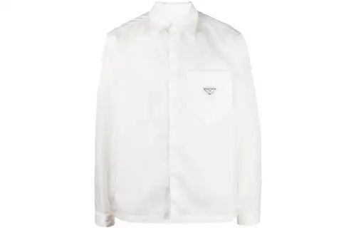 PRADA Shirts Men's White Lapel Moderate Other