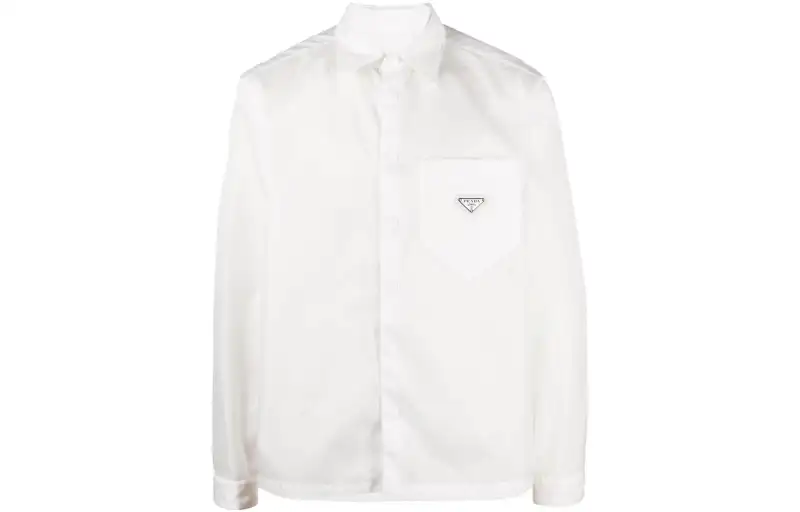 PRADA Shirts Men's White Lapel Moderate Other