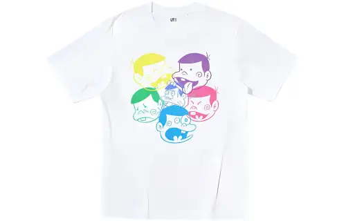 UNIQLO T Shirts Men's White Crew Neck Moderate Straight Fit