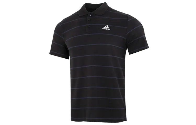 Adidas Polo Shirts Men's Black Polo Collar Moderate Straight Fit