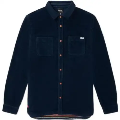 Vans Shirts Men's Dark Blue Lapel Moderate Shirt