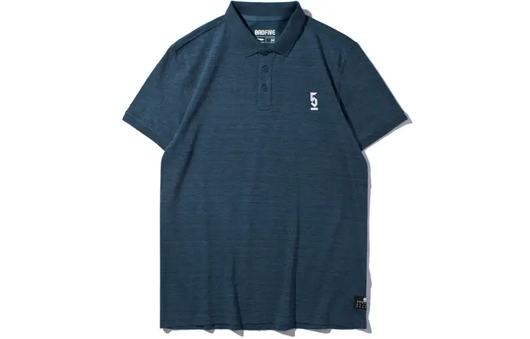 Li Ning Polo Shirts Men's Blue Polo Collar Moderate Straight Fit