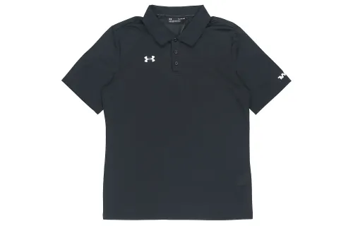 Under Armour Solid color breathable black polo for leisure for training, with short sleeve