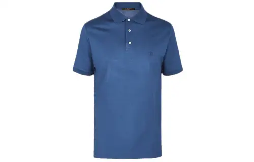 LOUIS VUITTON New Quarterly Products Of LV Polo Shirts Men's Dark Blue Polo Collar Moderate Straight Fit