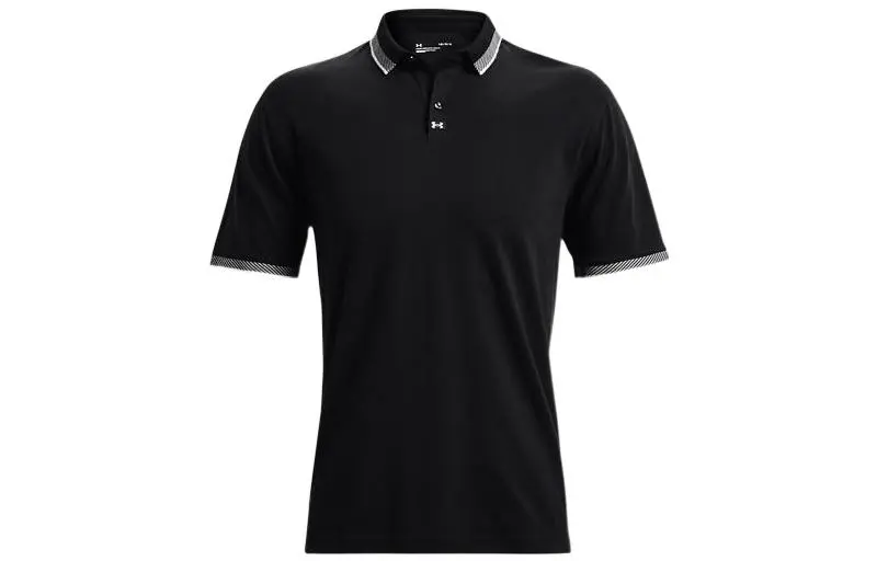 Under Armour Polo Shirts Men's Black Polo Collar Moderate Straight Fit