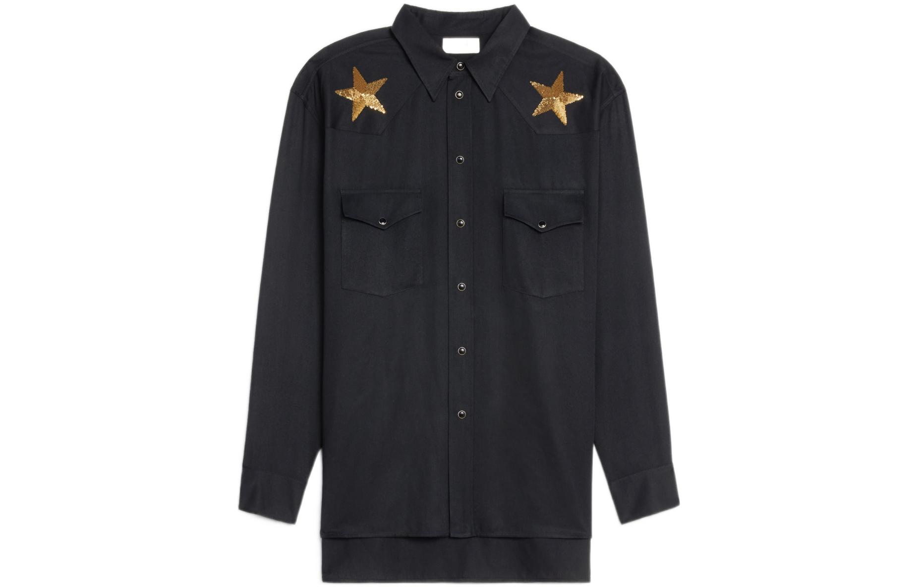 CELINE Shirts Men's Black Lapel Moderate