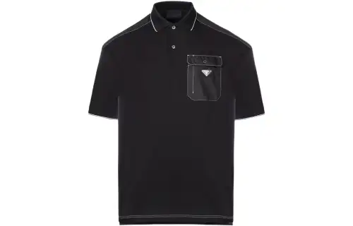 PRADA SS22 Polo Shirt Men's Black