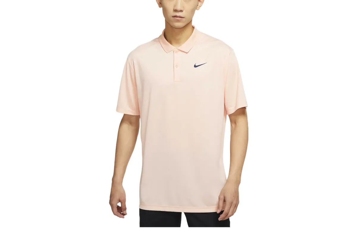 Nike Polo Shirts Men's Orange Pink Polo Collar Moderate Straight Fit