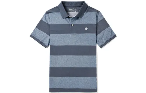 Timberland Polo Shirts Men's Denim Blue Polo Collar Moderate Straight Fit