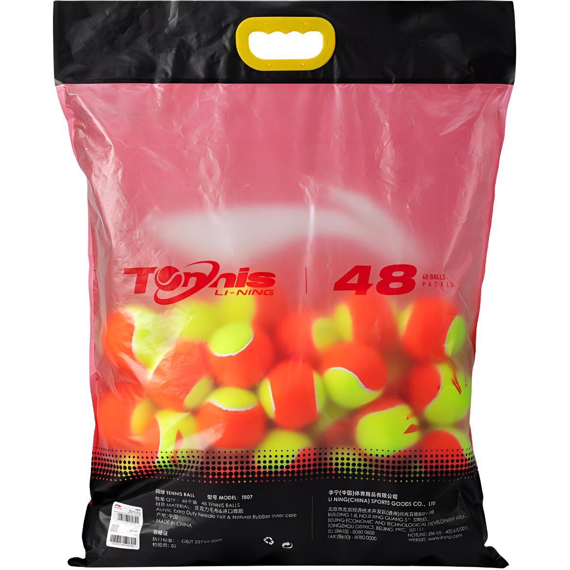 Li Ning Tennis Balls Acrylic Woolen Training Ball Neon Flame Orange