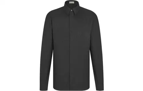 DIOR Quarterly New Products Shirts Men's Black Pointed Collar Moderate Shirt