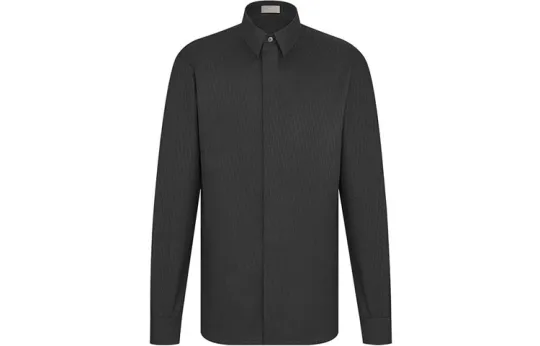 DIOR Quarterly New Products Shirts Men's Black Pointed Collar Moderate Shirt
