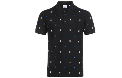 Burberry Polo Shirts Men's Black Polo Collar Moderate Straight Fit