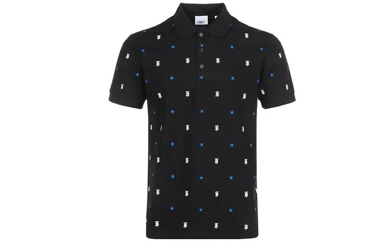 Burberry Polo Shirts Men's Black Polo Collar Moderate Straight Fit