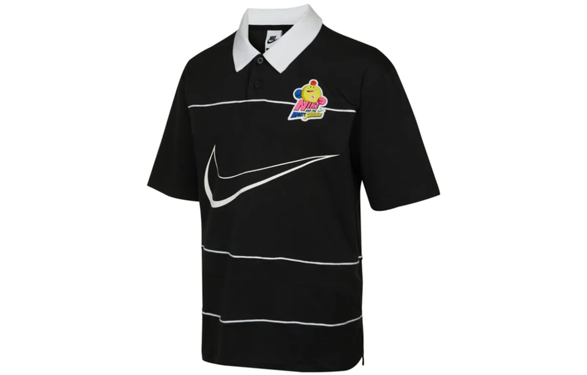 Nike Polo Shirts Men's Black Polo Collar Moderate Straight Fit