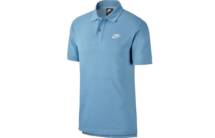 Nike Polo Shirts Men's Cerulean/(White) Polo Collar Moderate Straight Fit