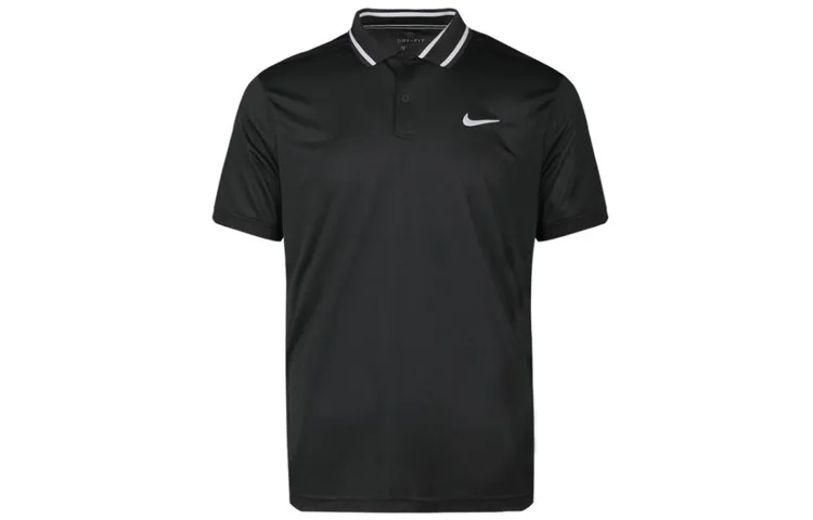 Nike Polo Shirts Men's Black Polo Collar Moderate Straight Fit