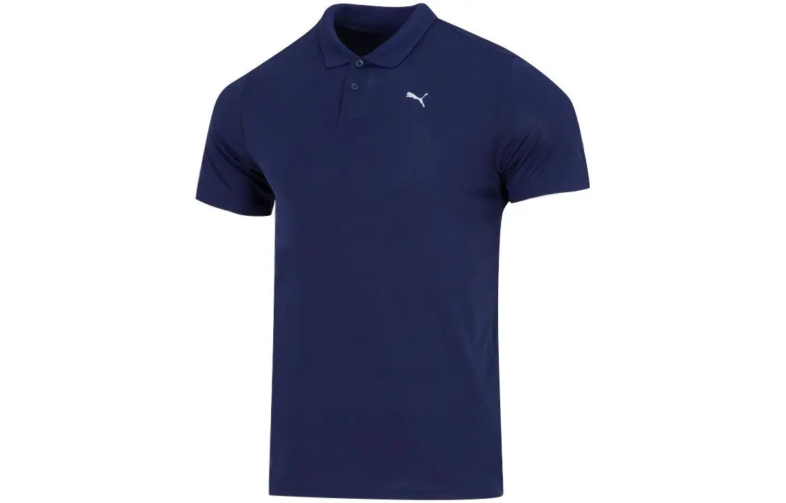 PUMA Polo Shirts Men's Blue Polo Collar Moderate Straight Fit