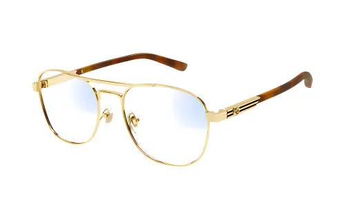 Gucci logo-plaque pilot-frame glasses