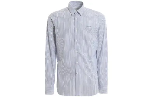PRADA Shirts Men's Blue Lapel Moderate Shirt