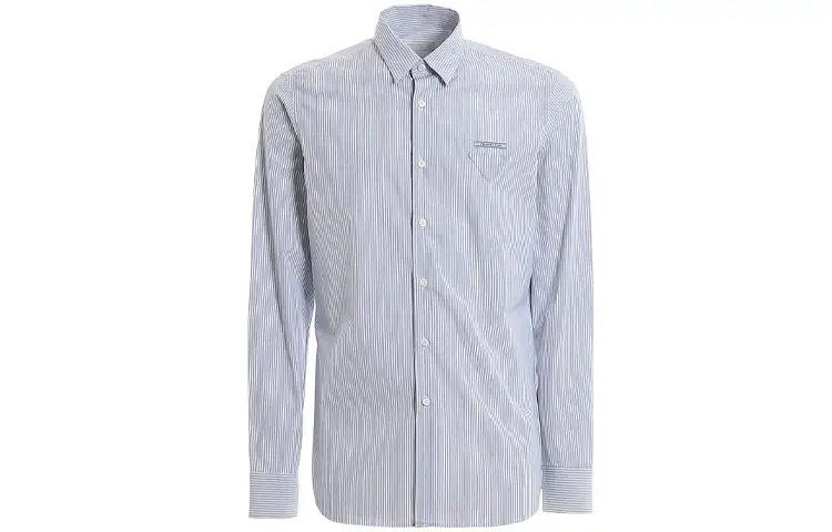 PRADA Shirts Men's Blue Lapel Moderate Shirt