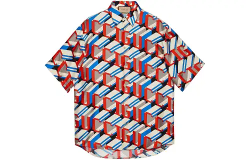 GUCCI Pixel Print Silk Shirt