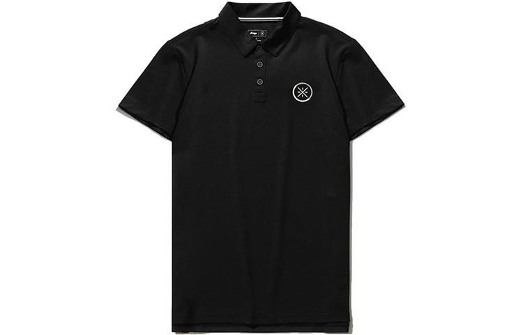 Li Ning, black polo, with your logo imprint, with short sleeve