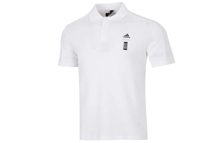 Adidas Polo Shirts Men's White Polo Collar Moderate Straight Fit