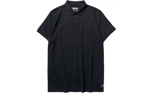 Li Ning Polo Shirts Men's Black Polo Collar Moderate Straight Fit