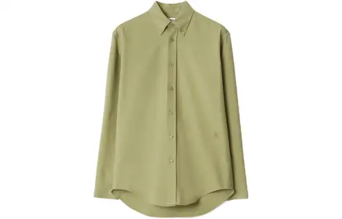Burberry logo-embroidered cotton shirt