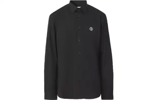 Burberry Cotton Blend Long-Sleeved Shirt Men's Black 80428961