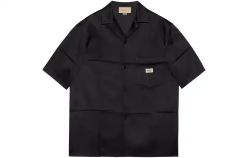 GUCCI SS24 Acetate Duchesse Shirt Men's Black