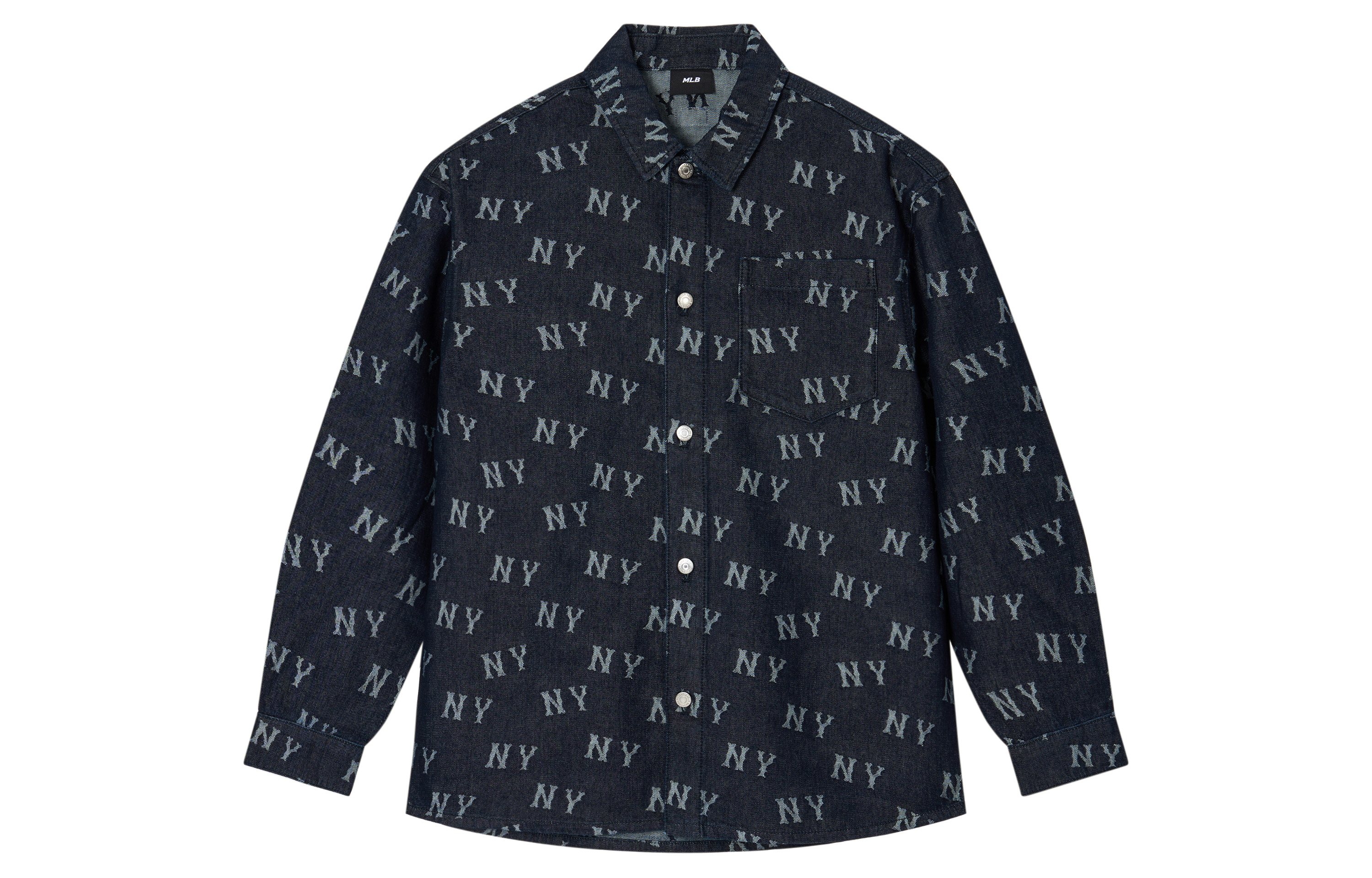 MLB Denim navy blue shirt for men and women, oversize