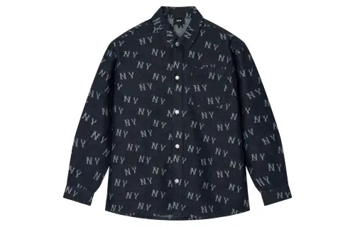 MLB Denim navy blue shirt for men and women, oversize