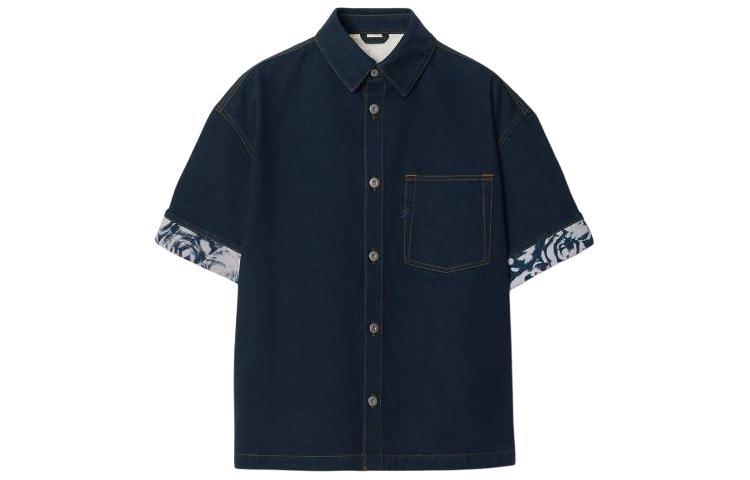 Мужская рубашка Burberry Heavyweight Denim Shirt (синяя)