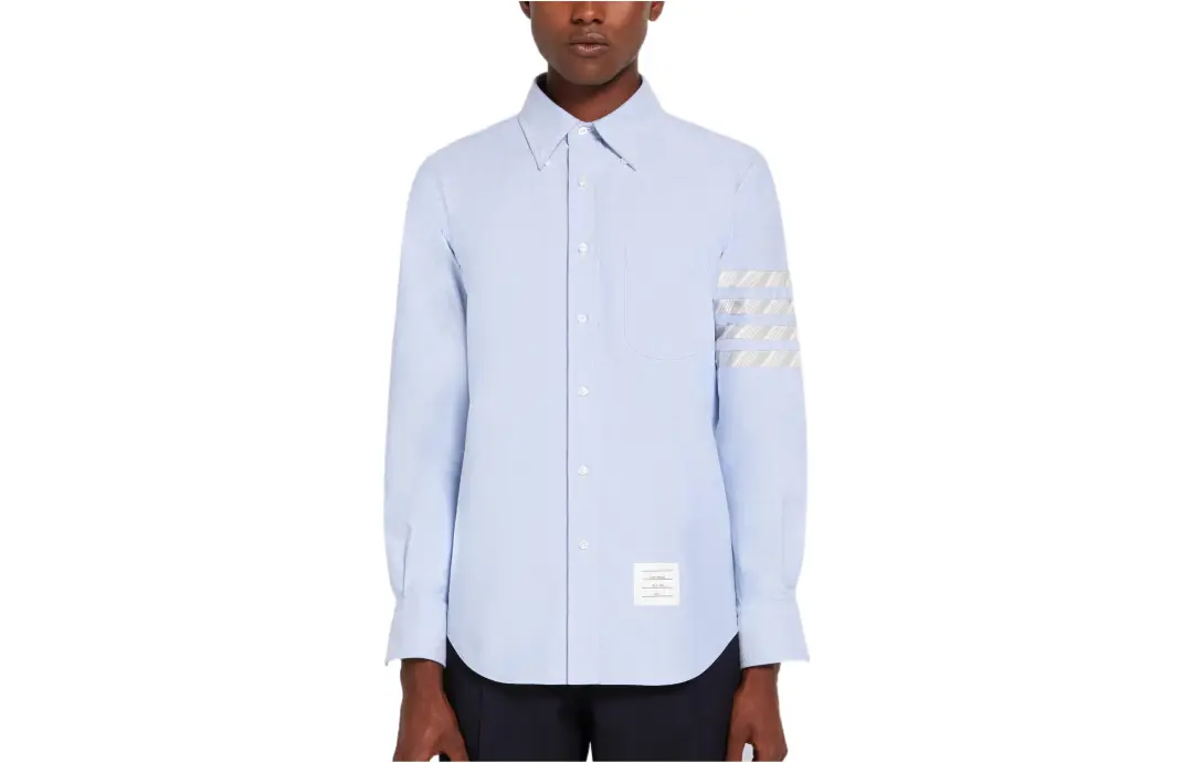 THOM BROWNE Shirts Men's Blue Lapel Moderate Shirt
