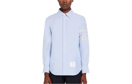 THOM BROWNE Shirts Men's Blue Lapel Moderate Shirt