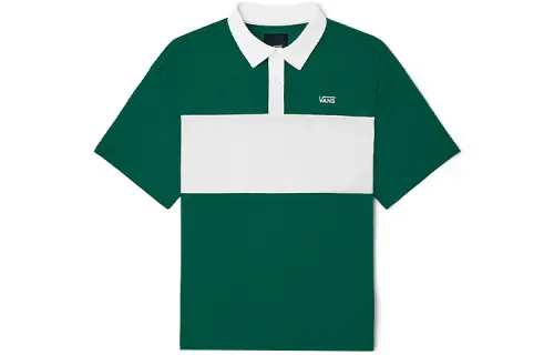Vans Polo Shirts Men's Green Polo Collar Moderate Straight Fit