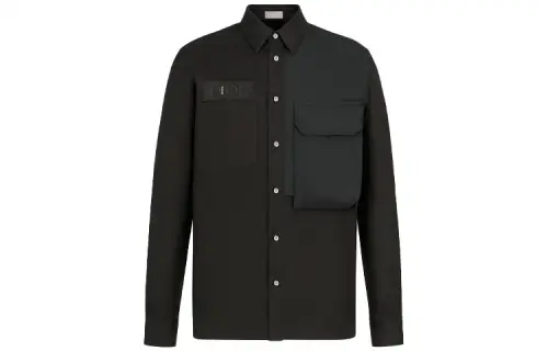 DIOR X Sacai Dior Quarterly New Products Shirts Men's Black Lapel Moderate Other