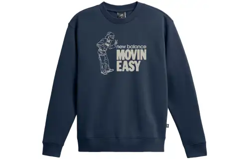 New Balance Movin Easy Crew Sweatshirts Men's Blue Crew Neck Moderate Other
