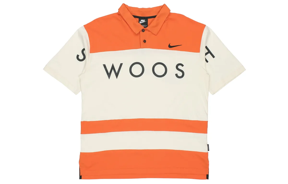 Nike Polo Shirts Men's Orange Polo Collar Moderate Straight Fit