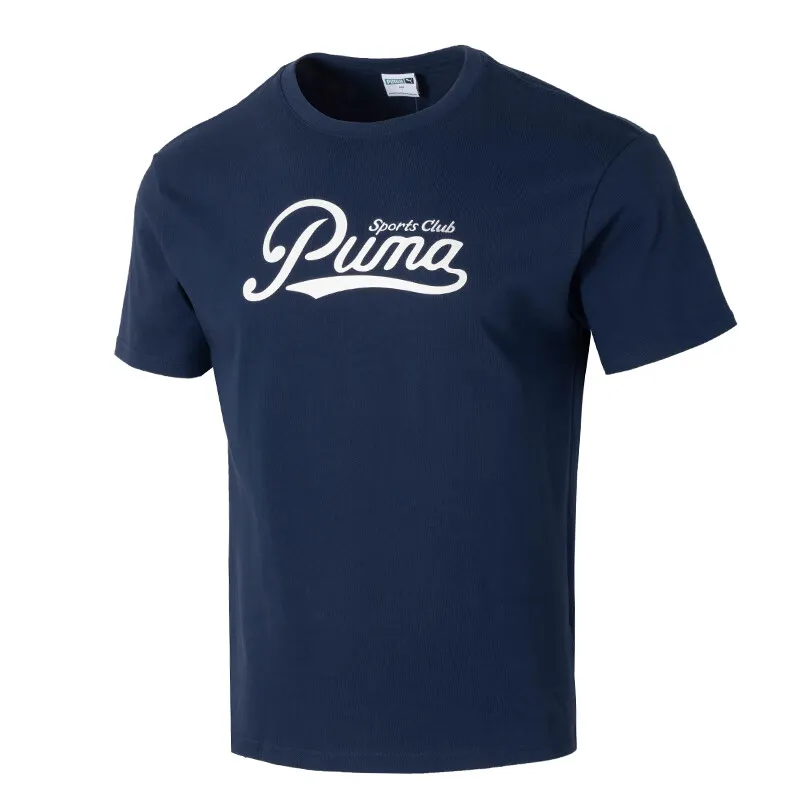 PUMA T-Shirts Men's Blue Crew Neck Moderate