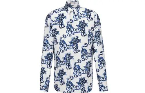 DIOR Quarterly New Products Shirts Men's White Lapel Moderate