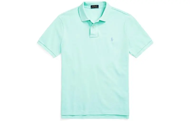 Polo Ralph Lauren SS22 Polo Shirt Custom Slim Fit Men's Aqua Blue