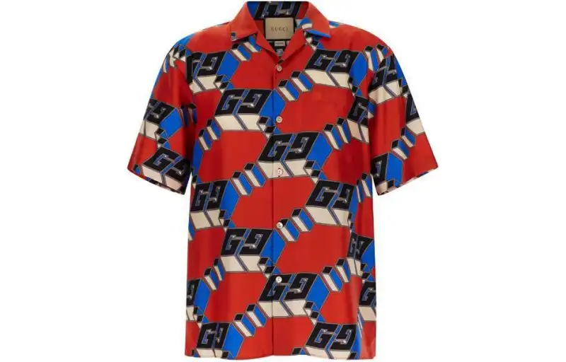 GUCCI 3D Gg Printed Satin Shirt