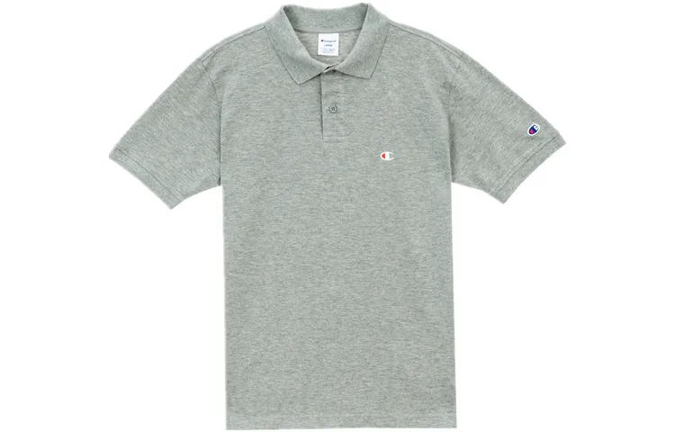 Champion Polo Shirts Unisex Oxford Gray Polo Collar Moderate Straight Fit